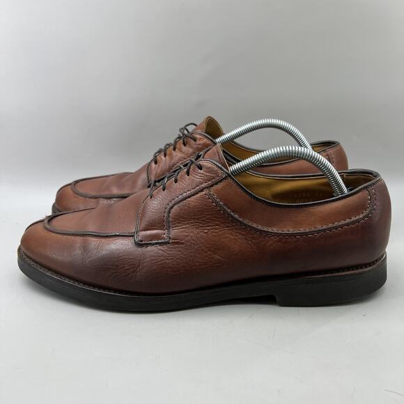 Allen Edmonds Stockbridge Oxfords Men Size 11.5 D Brown Leather Split Toe Shoes - Picture 3 of 8